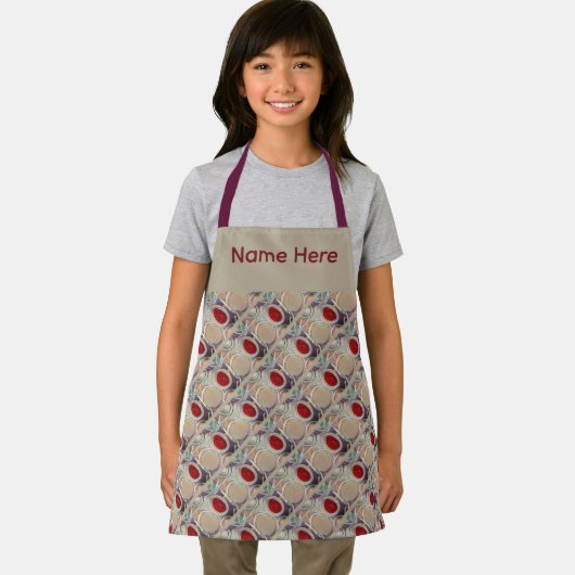 3D Tan and Burgundy Modern Pattern Schort (Insitu)