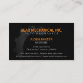 3D-tandwiel, mechanisch, Logo-stijl Visitekaartje (Achterkant)