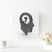 3D Tech Square Wall klok (Huis)