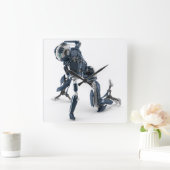 3D Tech Square Wall klok (Huis)