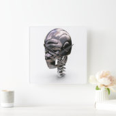 3D Tech Square Wall klok (Huis)