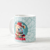 3D Teddybeer Kerstmis aangepaste Kinder warme choc Koffiemok (Voorkant links)