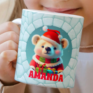 3D Teddybeer Kerstmis aangepaste Kinder warme choc Koffiemok