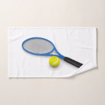 3D tennis blauwe racket en bal