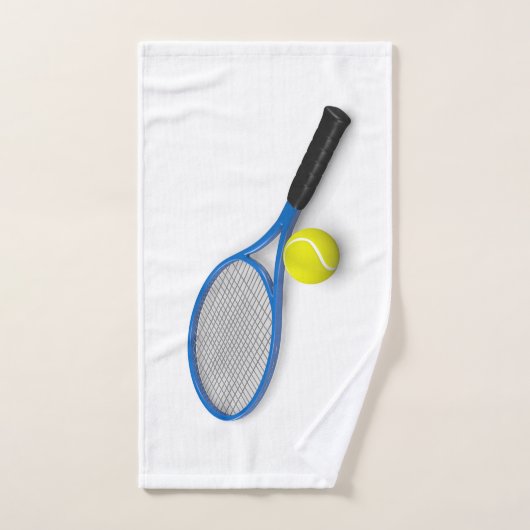 3D-tennisblauwe racket en -bal Handdoek (Handdoek)