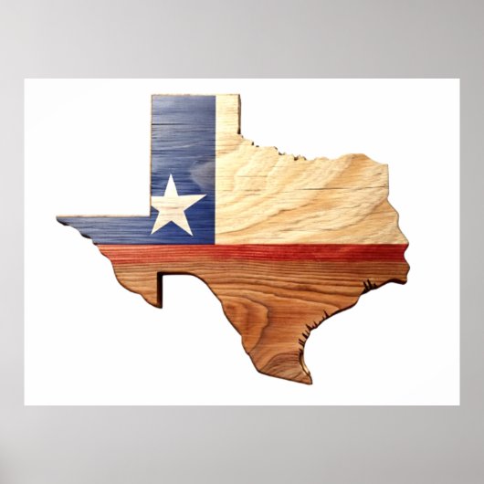 3D Texaanse houten kaart Poster (Voorkant)