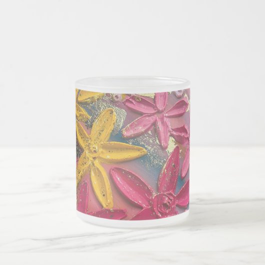 3D textuur bloemenkunst mok (Center)