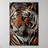 3D TIGER WALL ART POSTER (Voorkant)