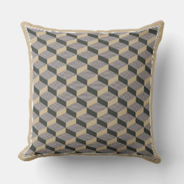 3D tiles beige design Throw Pillow Kussen