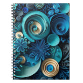 3D tinten blauw Notitieboek (Voorkant)