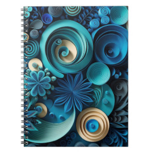 3D tinten blauw Notitieboek