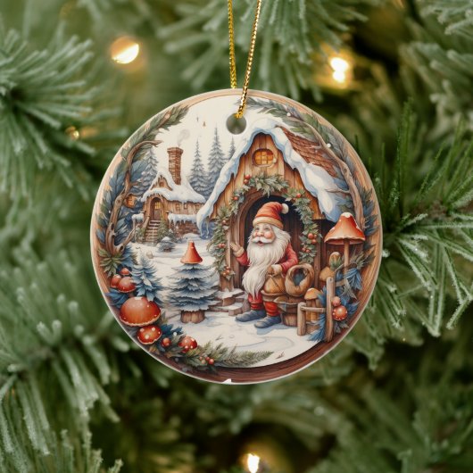 3D TRADITIONELE KERST  KERSTMAN KERAMISCH ORNAMENT (Boom)