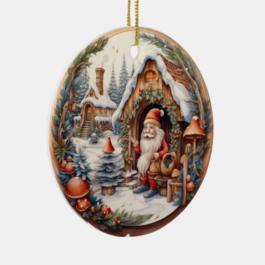 3D TRADITIONELE KERST  KERSTMAN KERAMISCH ORNAMENT (Rechts)