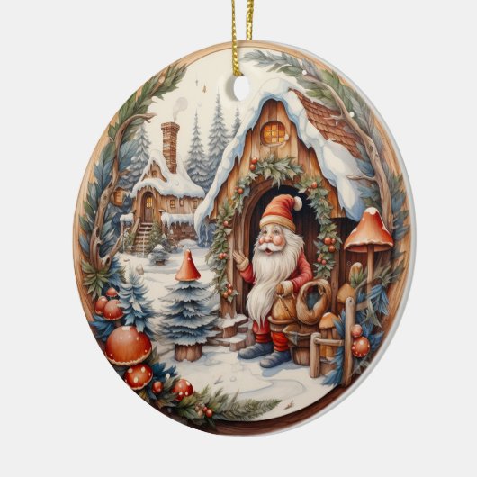3D TRADITIONELE KERST KERSTMAN KERAMISCH ORNAMENT (Links)