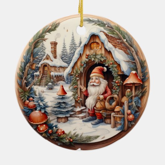 3D TRADITIONELE KERST  KERSTMAN KERAMISCH ORNAMENT (Achterkant)