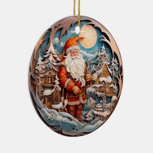 3D TRADITIONELE KERST  KERSTMAN KERAMISCH ORNAMENT (Rechts)