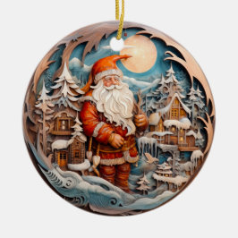 3D TRADITIONELE KERST  KERSTMAN KERAMISCH ORNAMENT