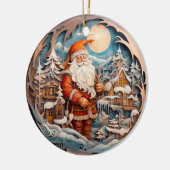 3D TRADITIONELE KERST KERSTMAN KERAMISCH ORNAMENT (Links)