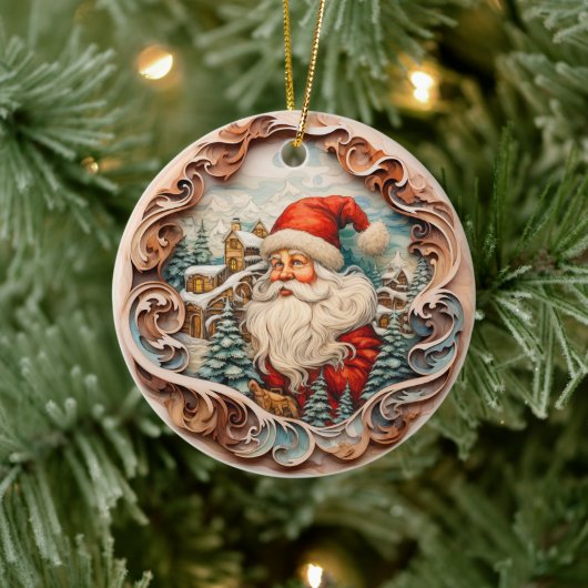 3D TRADITIONELE KERST  KERSTMAN KERAMISCH ORNAMENT (Boom)
