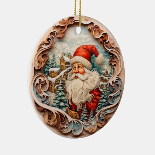3D TRADITIONELE KERST  KERSTMAN KERAMISCH ORNAMENT (Rechts)