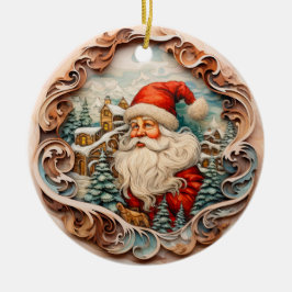 3D TRADITIONELE KERST  KERSTMAN KERAMISCH ORNAMENT