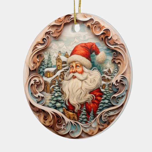 3D TRADITIONELE KERST  KERSTMAN KERAMISCH ORNAMENT (Links)