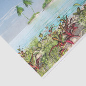 3D tropische zandstrand op de palmeilanden Tissuepapier (Detail)