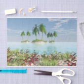 3D tropische zandstrand op de palmeilanden Tissuepapier (Craft)