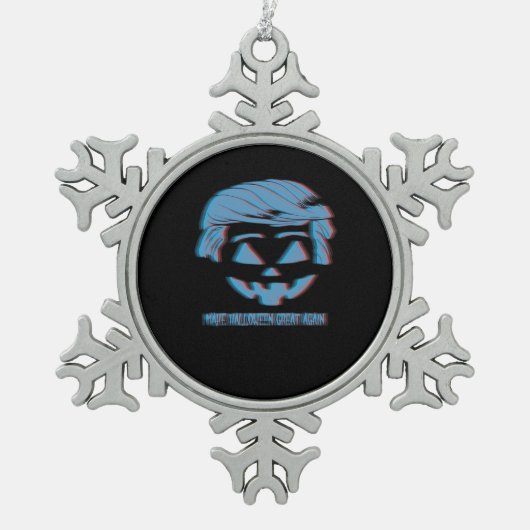 3D Trumpkin Make Halloween Great Again Tin Sneeuwvlok Ornament (Voorkant)