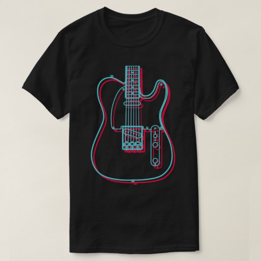 3D TStyle Electric Guitar Body Outline T-shirt (Design voorkant)