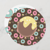 3D Turquoise en Roze Donut Hole Strooimix Rond Kaart (Voorkant / Achterkant)