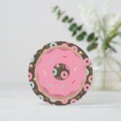 3D Turquoise en Roze Strooimix Ronde Kaart (Staand voorkant)