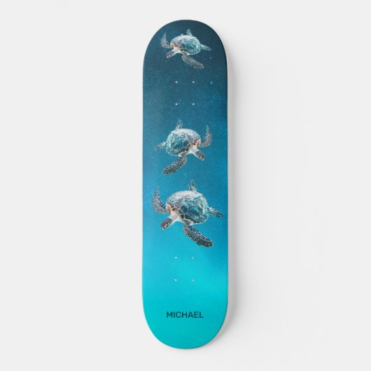 3D Turtles Coastal  Persoonlijk Skateboard (Voorkant)