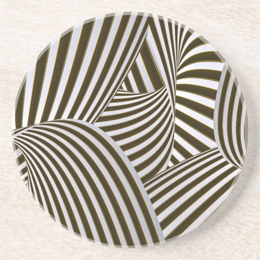 3D Twists Sandstone Onderzetter (Voorkant)