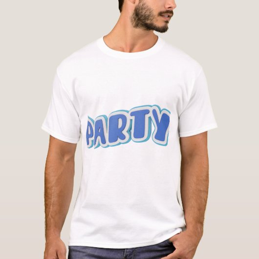 3D-typografieontwerp voor feeststemming. T-shirt (Voorkant)