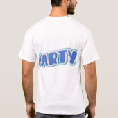 3D-typografieontwerp voor feeststemming. T-shirt (Achterkant)
