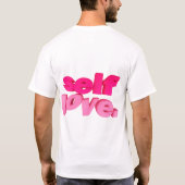 3D-typografieontwerp 'Zelfliefde'. T-shirt (Achterkant)