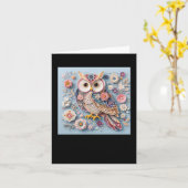 3d Uil #14 Sticker Kaart (Gele Bloem)