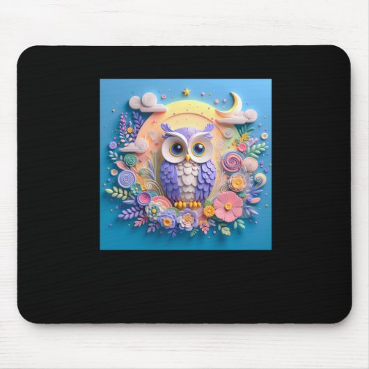 3d Uil #2 Sticker Muismat (Voorkant)