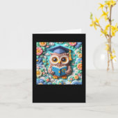3d Uil #5 Sticker  Kaart (Gele Bloem)