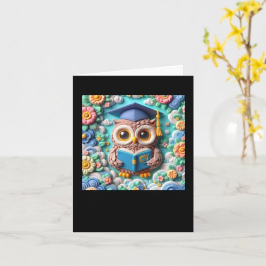 3d Uil #5 Sticker  Kaart (Gele Bloem)