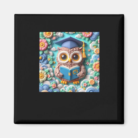 3d Uil #5 Sticker Magneet (Voorkant)