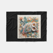 3d Uil #7 Sticker Fleece Deken (Voorkant (Horizontaal))