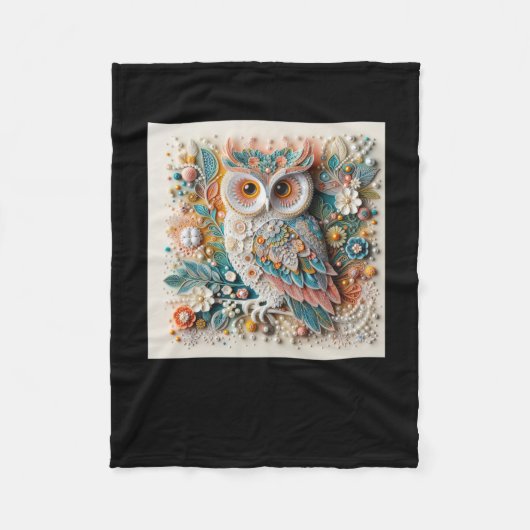 3d Uil #7 Sticker Fleece Deken (Voorkant)