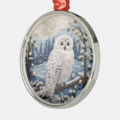 3D Uil Woodland Kerstmis Dier Metalen Ornament (Links)