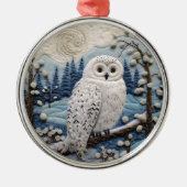 3D Uil Woodland Kerstmis Dier Metalen Ornament (Voorkant)