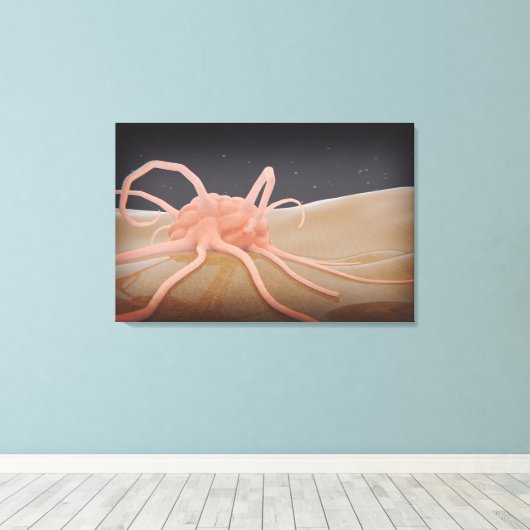 3D Uitgeven van macrofaagfagocytose Canvas Afdruk (Insitu (Houten vloer))