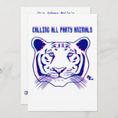 3D Uitnodiging van de Tijgerpartij (Voorkant / Achterkant)