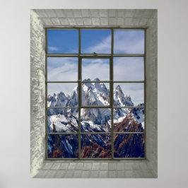 3D-Uitzicht Fake-venster Poster