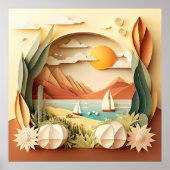 3D-uitzicht op leuke oceaanliefhebbers Poster (Voorkant)